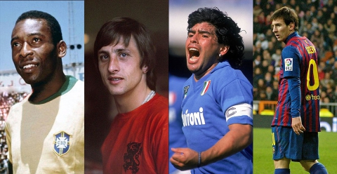 From pre-war period to the new millennium: the "top 11" football players of each generation